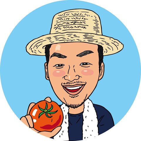愛知県のトマト農家様　商品パッケージ用の似顔絵作成
