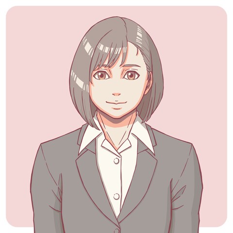 証明写真風の女性のイラスト