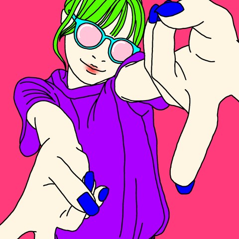 自撮りトレースアート
