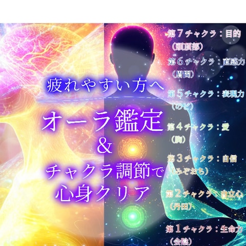 オーラ診断とチャクラ調節⚛️♥️‼️