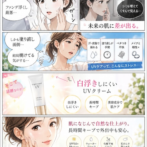 化粧品向け広告マンガLP制作事例