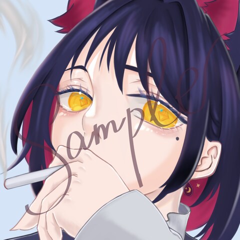 リアル頭身キャラアイコン作成します