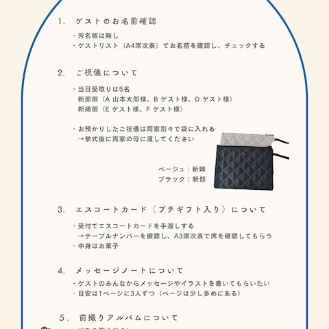 受付お願い書