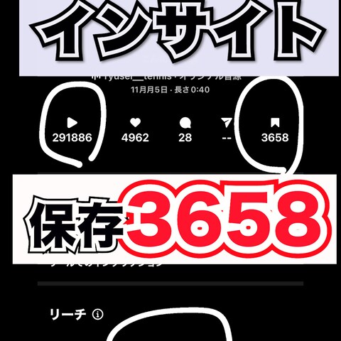 インスタグラム　インサイト　保存3658