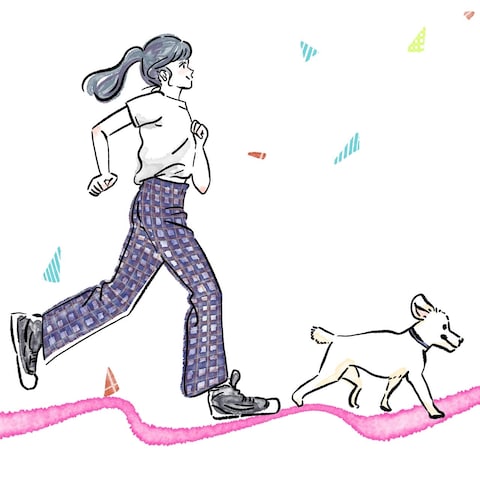 女の子とペット