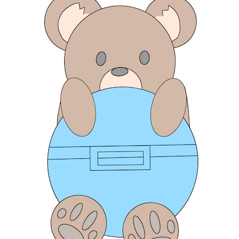 ガチャガチャを持ったクマ