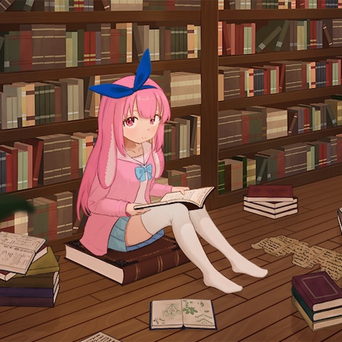 古書室で読書
