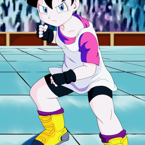 6.二次創作イラスト　セル画風のビーデル（ドラゴンボールZ）