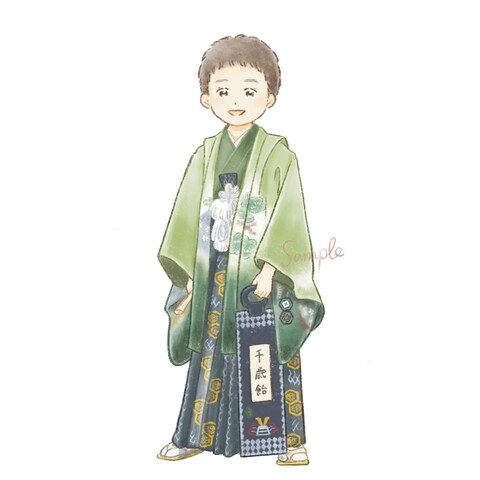 七五三記念の似顔絵