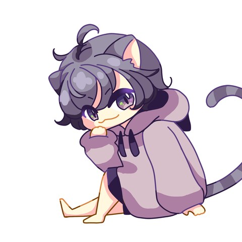 猫の擬人化(SDイラストA)