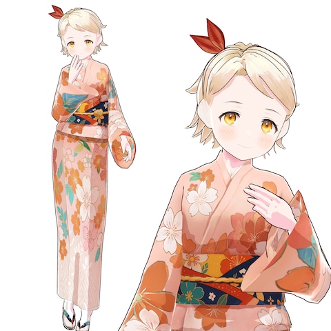 浴衣の女の子,3DCG