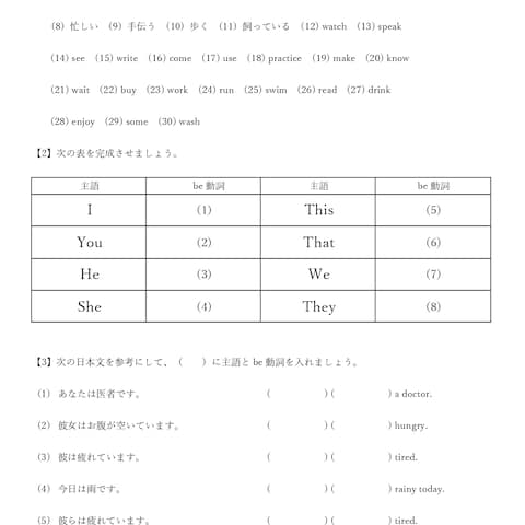 高1生 英語 テスト模試プリント作成例