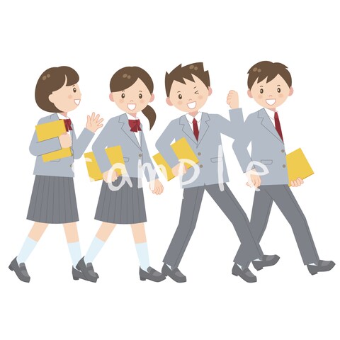 制服姿の学生
