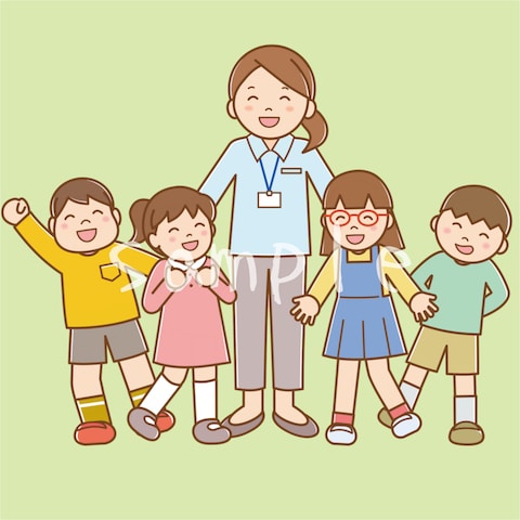 笑顔いっぱいの先生と子供達