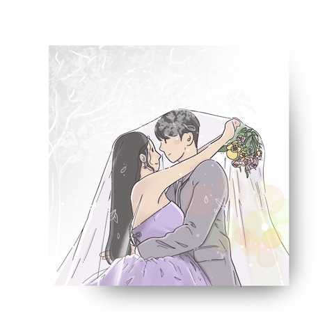 結婚記念用イラスト　