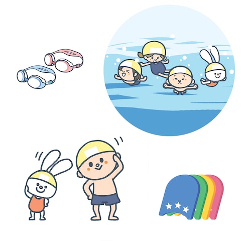スイミングスクールイラスト