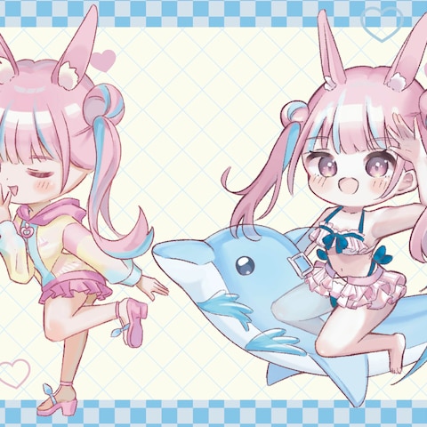 夏衣装ミニキャラ立ち絵