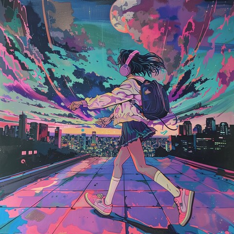 ミュージックプレイリスト用イラスト制作「いまを踊る、高校生」