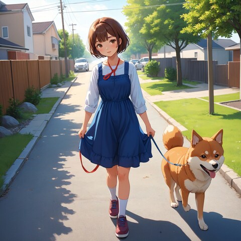 散歩する少女