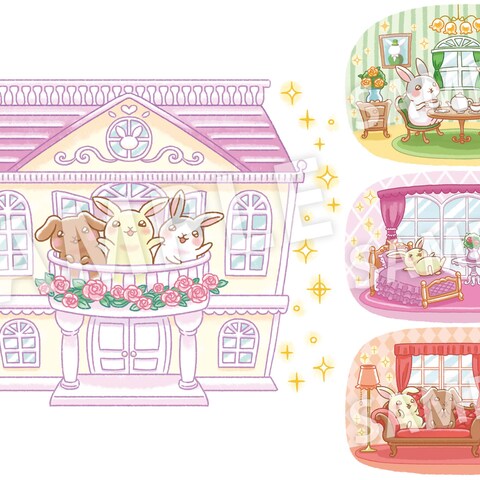 「ケージの賃貸～メゾン・ド・ラパン～」サイト用イラスト