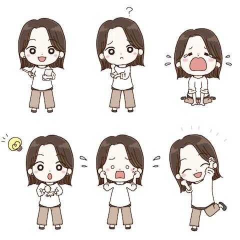 ミニキャラなおちゃん　表情違い
