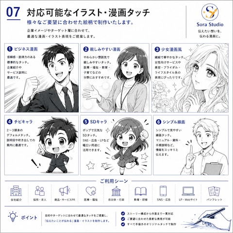 ご希望のスタイルに対応します。