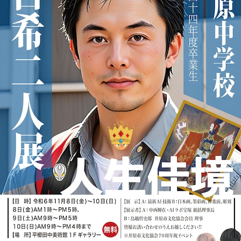 美術館古希二人展・大判パネルポスター