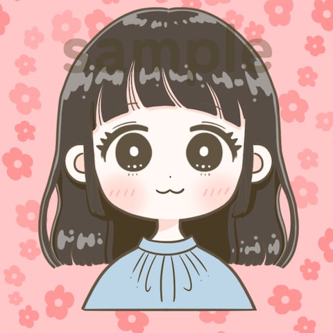 オフィスカジュアルの女性アイコンイラスト