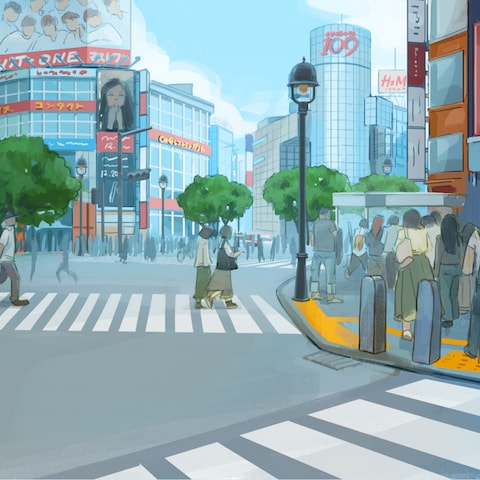 渋谷の背景イラスト