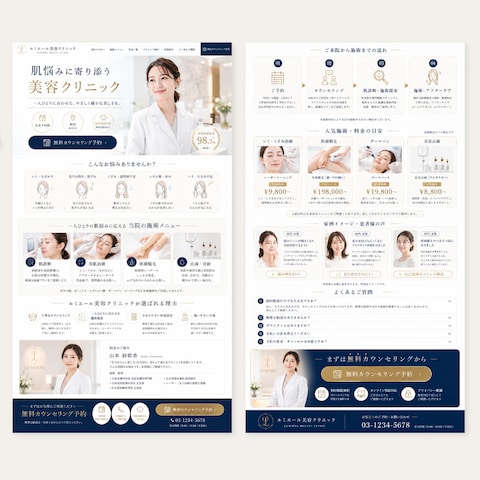 【HP制作】美容・クリニック向け/高級感と信頼感あるWeb
