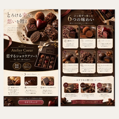 【LP制作】高級チョコの大人上品なWebデザイン