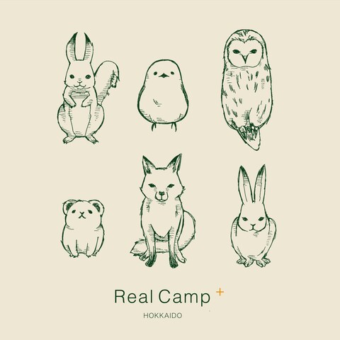 キャンプサイトで使用するイラスト