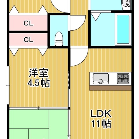 3LDK カラー間取り図