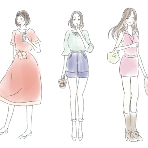 ファッションイラスト　水彩画風　サンプル