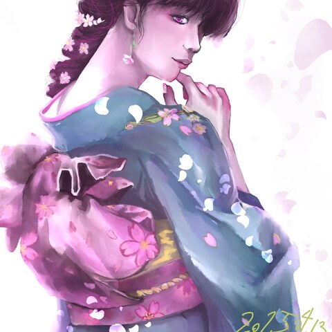 桜の振袖