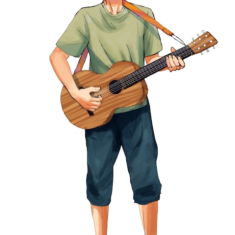 登山×ギターをモチーフとした男性のIRIAM立ち絵