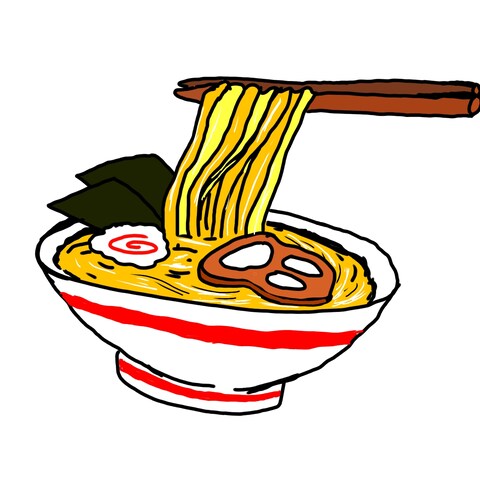 手書きラーメンアイコン【イラスト】