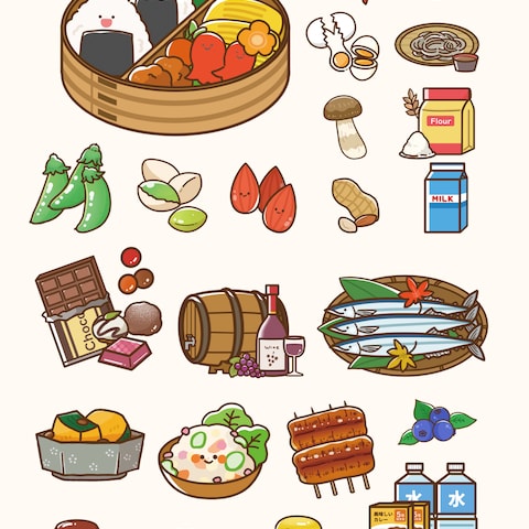 栄養・食べ物に関するイラストカット