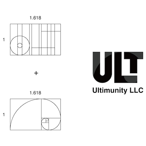 「ULT」黄金比を利用したアルファベットロゴ