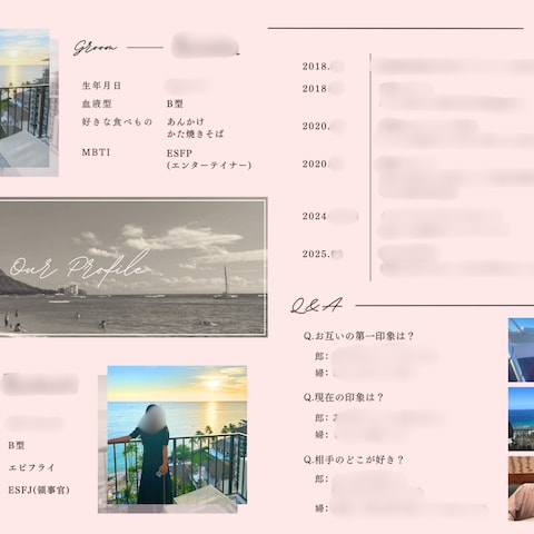 プロフィールブック　セミオーダー商品　制作事例