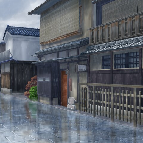 祇園・昼・雨