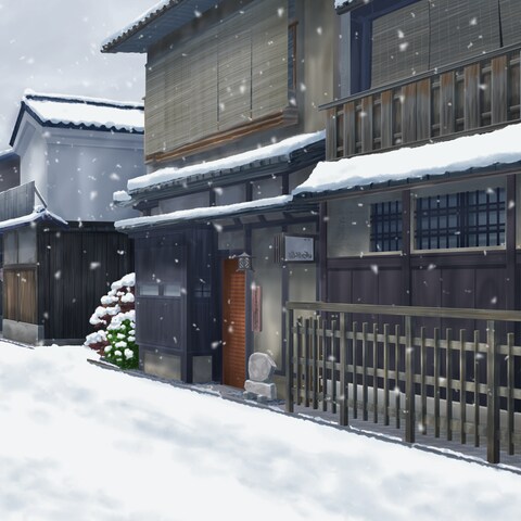 祇園・昼・雪