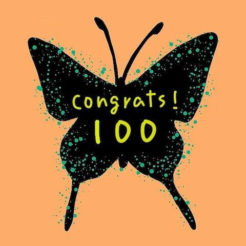 100件のお祝いもらいました♪