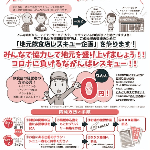 新聞店チラシ（2色刷り）