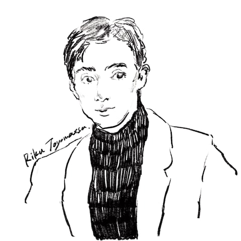 似顔絵イラスト　モノクロ線画