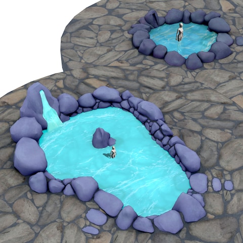 岩風呂の3Dモデル制作