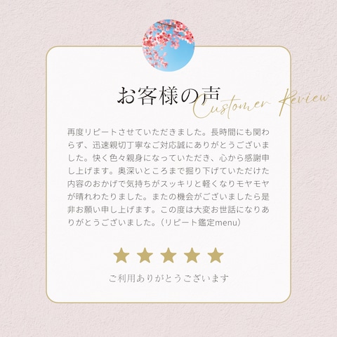 リピート鑑定のご感想