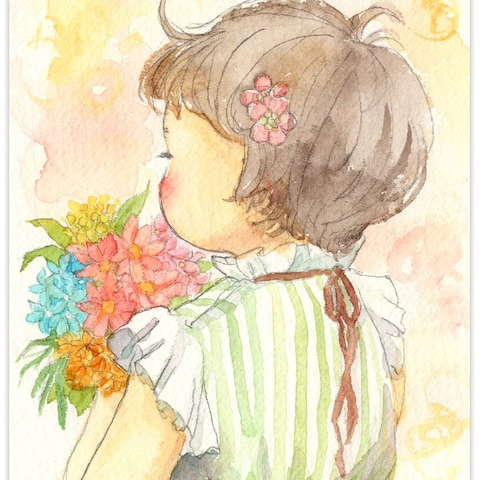 ポストカードサイズ水彩原画（minne様にて販売）