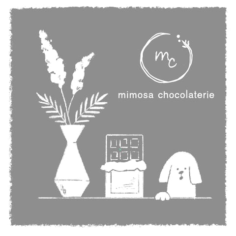 【mimosa chocolaterie】紙袋用イラスト