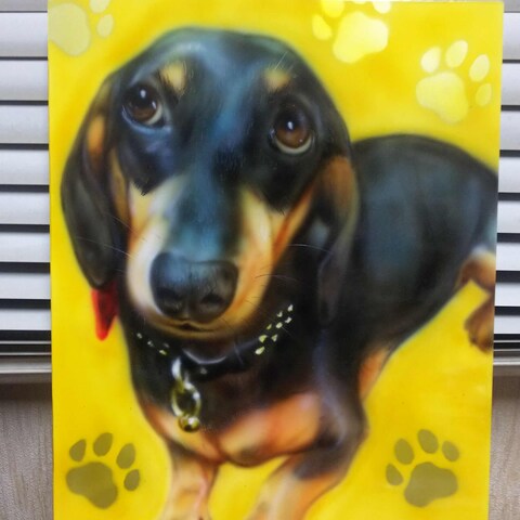 愛犬エアブラシ肖像画
